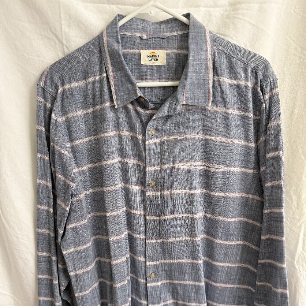 Marine Layer Blue Button Up Shirt
